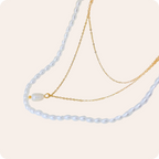 Gold Pearl Three Layer Necklace