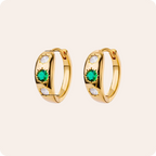 Gold Plated Green Zirconia Earrings