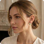 Gold Plated Green Zirconia Earrings