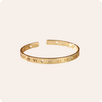 Gold Roman Numeral Unisex Bangle