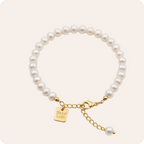 Gold Round Pearl Beaded Bracelet