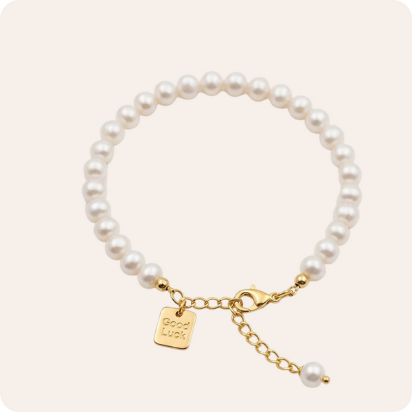 Gold Round Pearl Beaded Bracelet