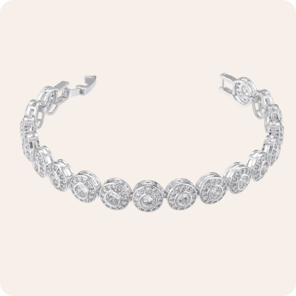 Gold Round Zircon Statement Jewelry