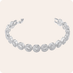 Gold Round Zircon Statement Jewelry