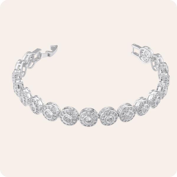 Gold Round Zircon Statement Jewelry