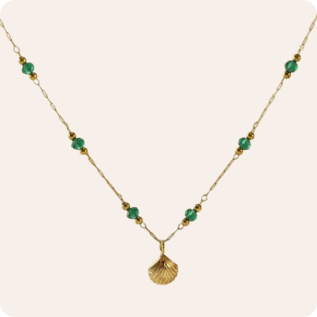 Gold Shell Beaded Anklet Necklace