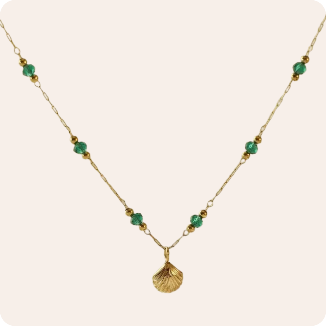 Gold Shell Beaded Anklet Necklace