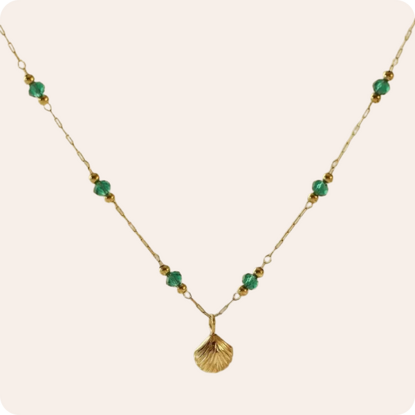 Gold Shell Beaded Anklet Necklace