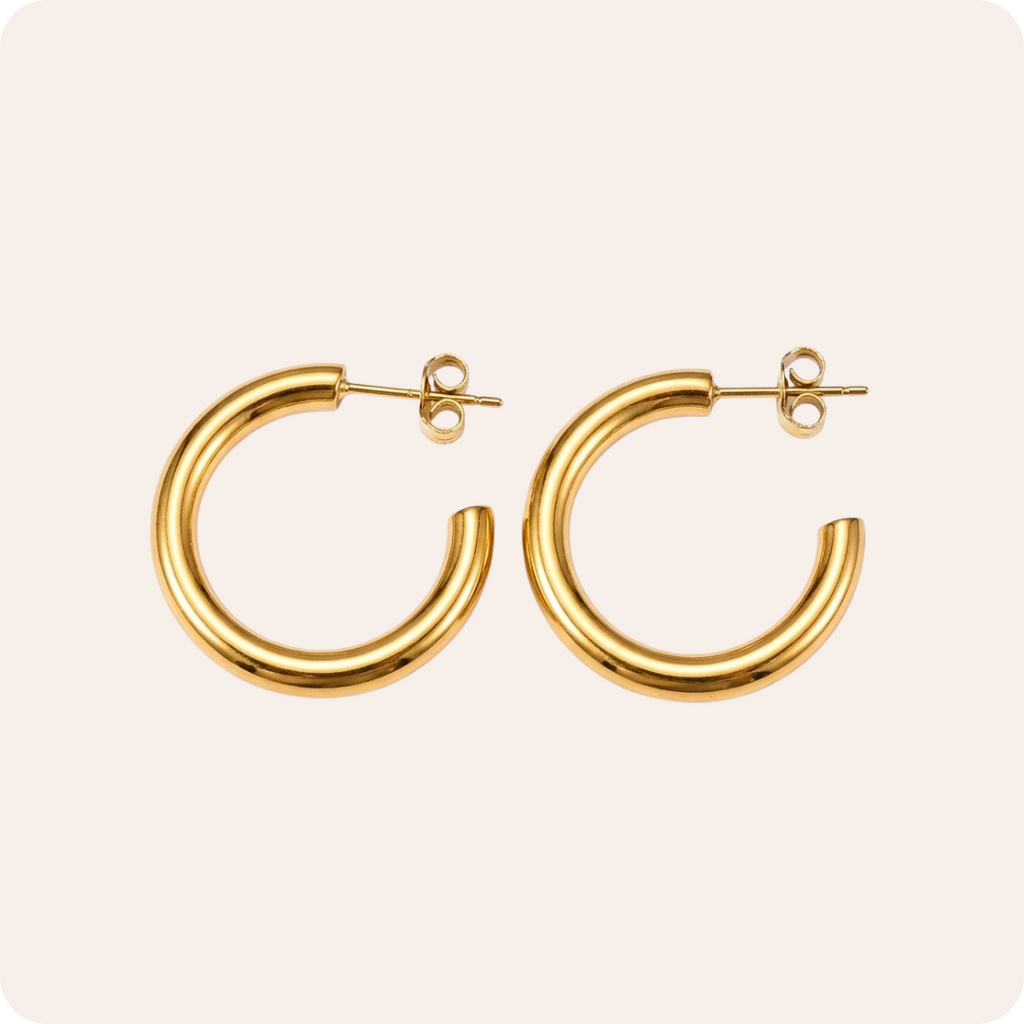 Gold Solid Color Stainless Steel Earrings