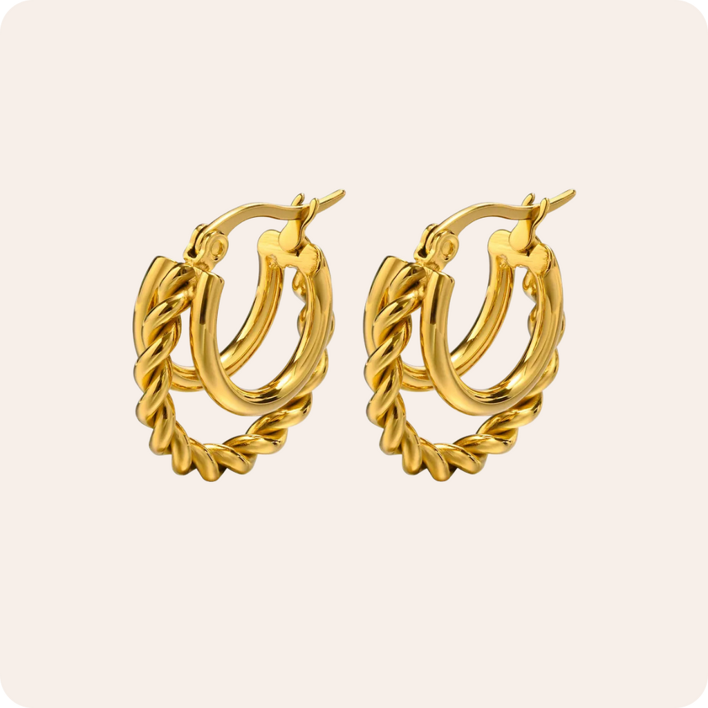 Gold Solid Color Stainless Steel Earrings