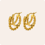 Gold Solid Color Stainless Steel Earrings