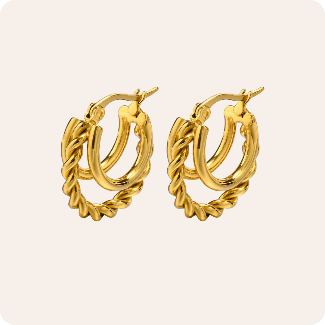 Gold Solid Color Stainless Steel Earrings