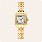 Gold Square Roman Dial Link Watch