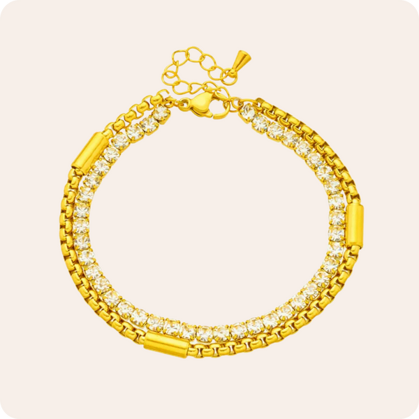 Gold Square Zircon Tennis Bracelet
