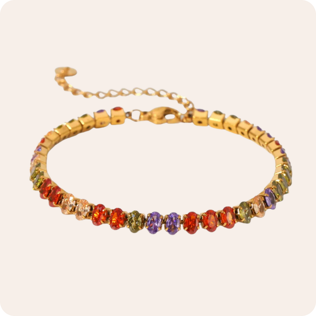 Gold Square Zircon Tennis Bracelet
