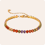 Gold Square Zircon Tennis Bracelet