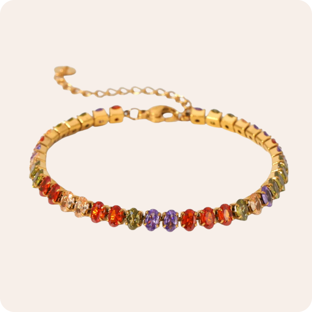 Gold Square Zircon Tennis Bracelet