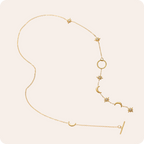 Gold Star Zircon Cable Necklace