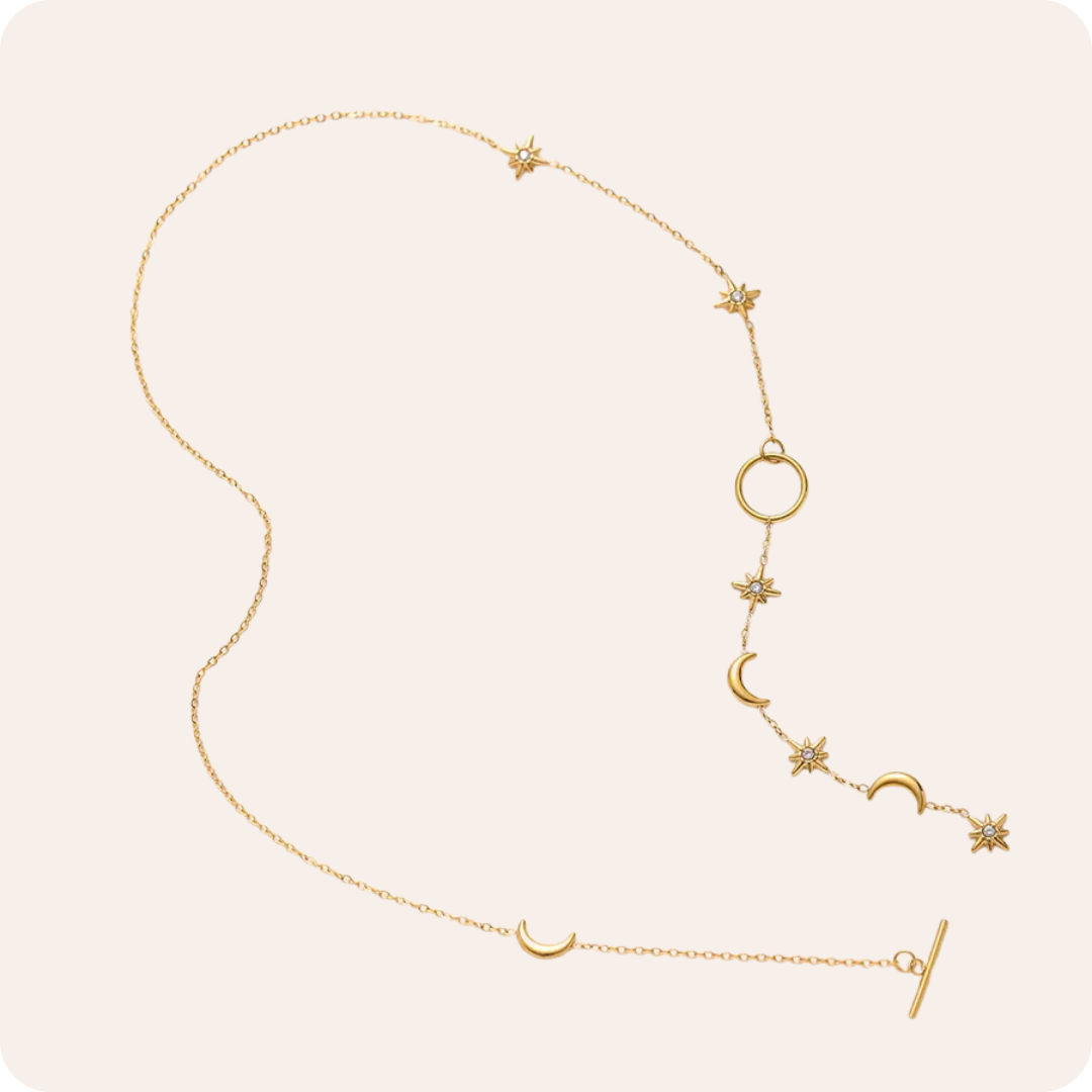 Gold Star Zircon Cable Necklace