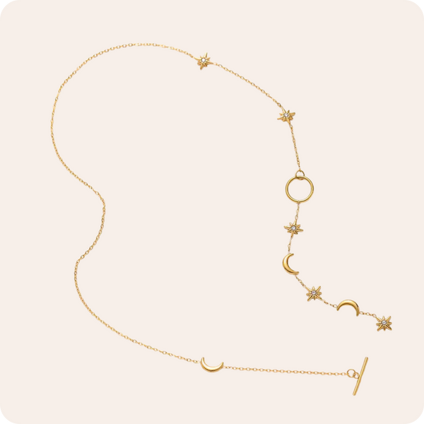 Gold Star Zircon Cable Necklace