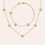Gold Star Zircon Chain Necklace
