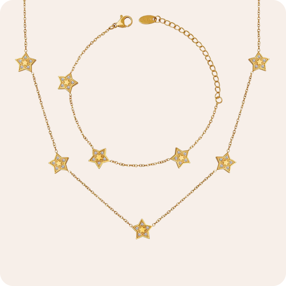 Gold Star Zircon Chain Jewelry