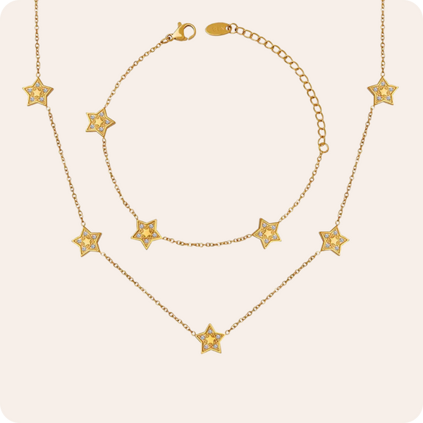 Gold Star Zircon Chain Jewelry