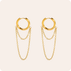 Gold Tassel Round Drop Earrings