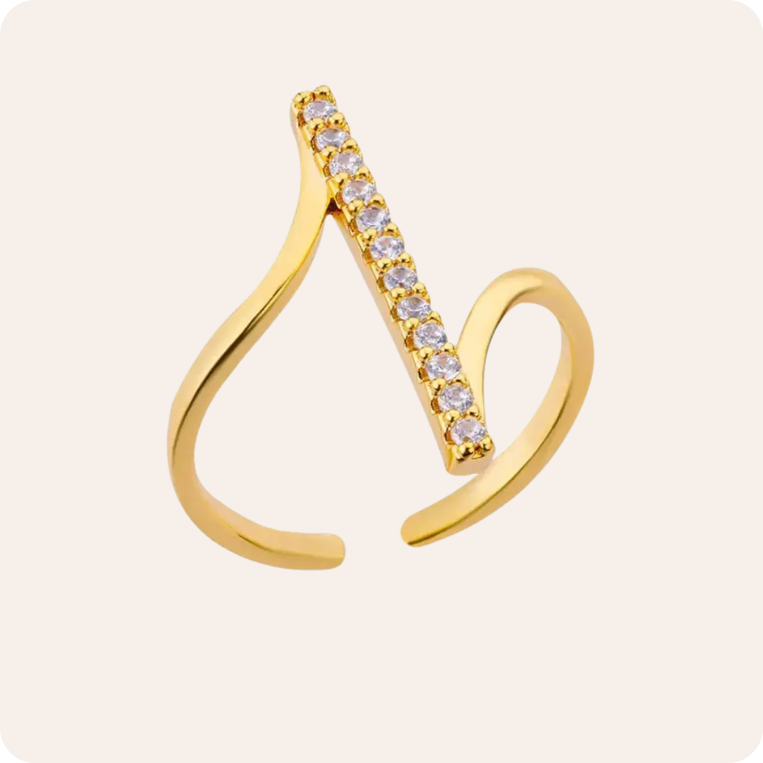 Gold Triangle Zircon Open Ring