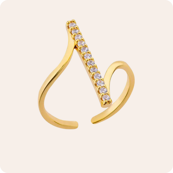 Gold Triangle Zircon Open Ring