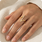Gold Triangle Zircon Open Ring
