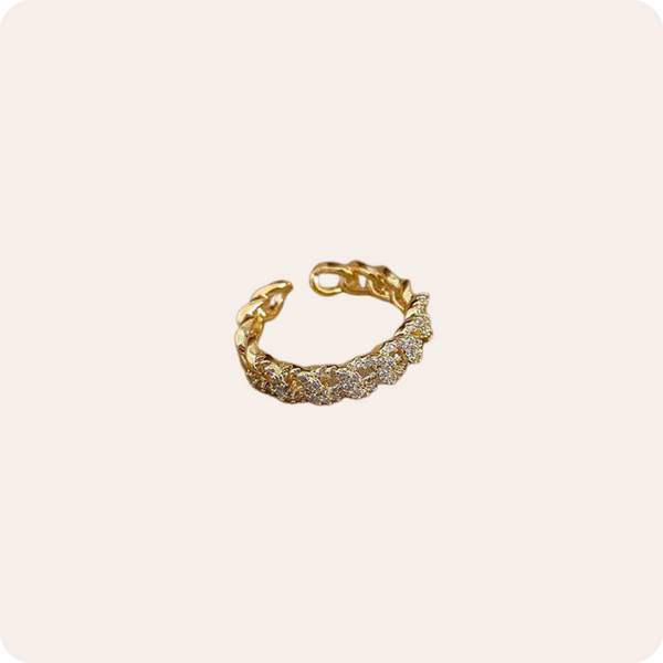 Gold Twist Artificial Gemstone Ring