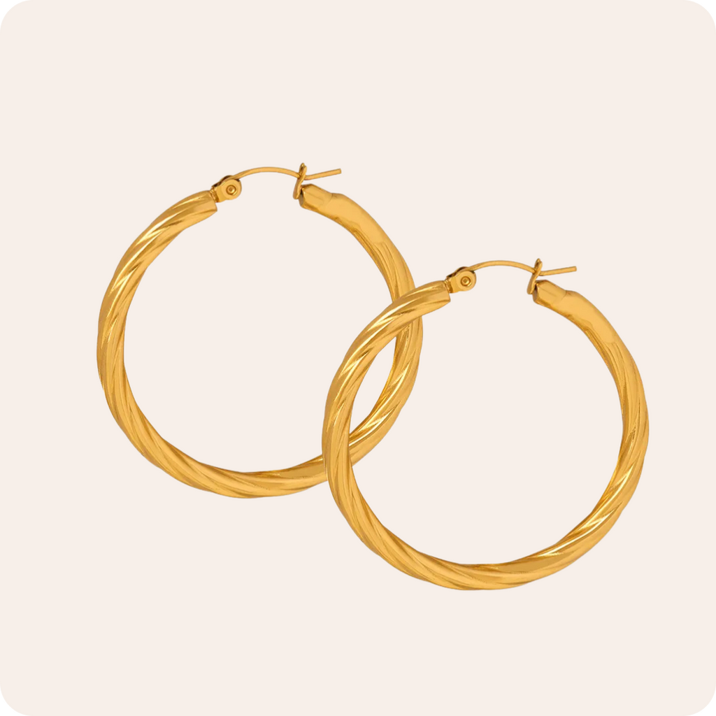 Gold Twist Exaggerated Statement Earrings
