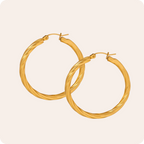 Gold Twist Exaggerated Statement Earrings