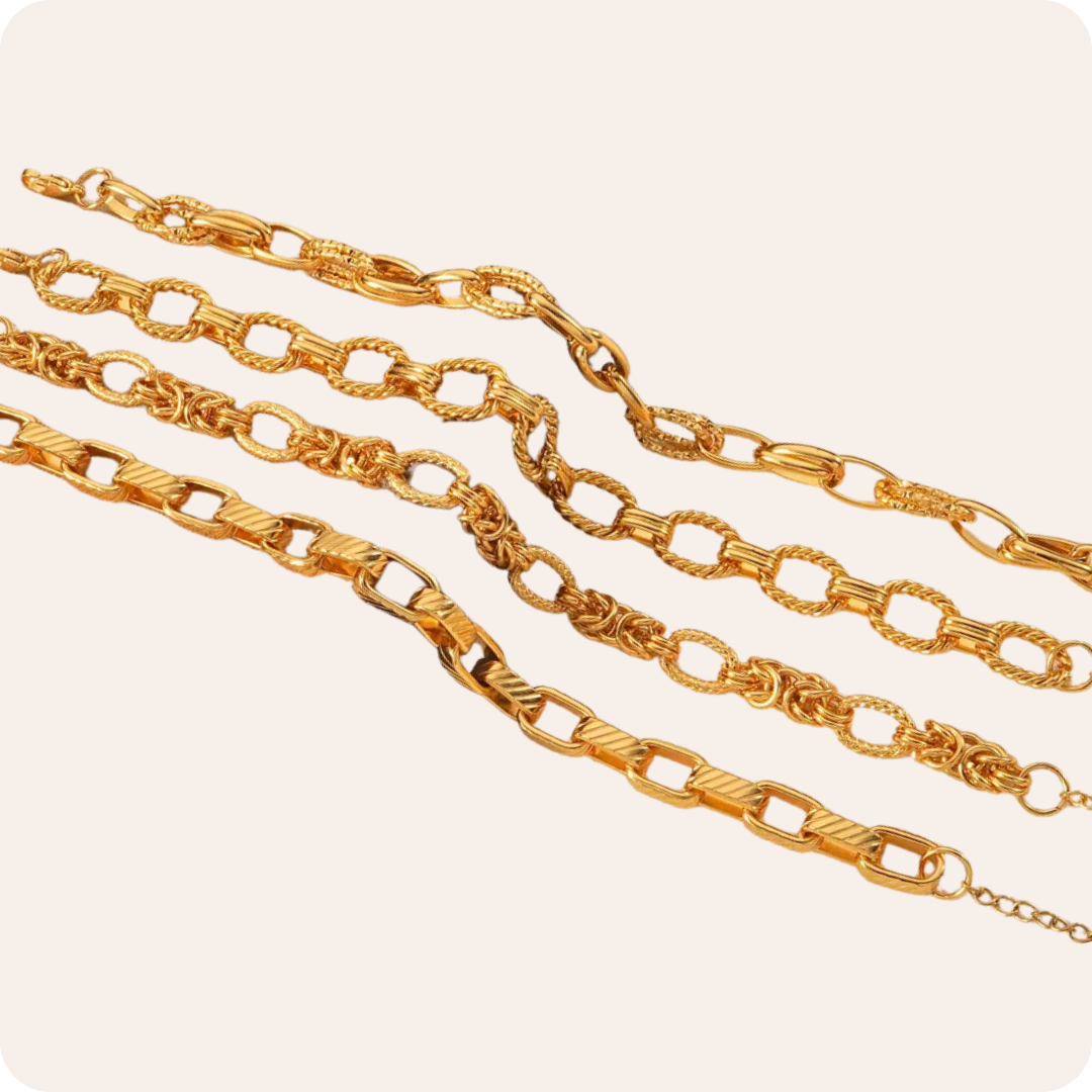 Gold Waterproof Minimal Stainless Steel Bracelet