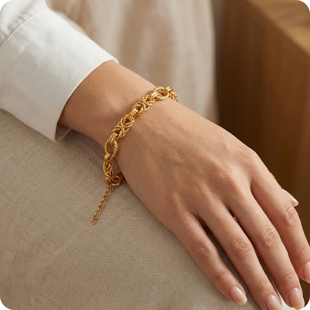 Gold Waterproof Minimal Stainless Steel Bracelet