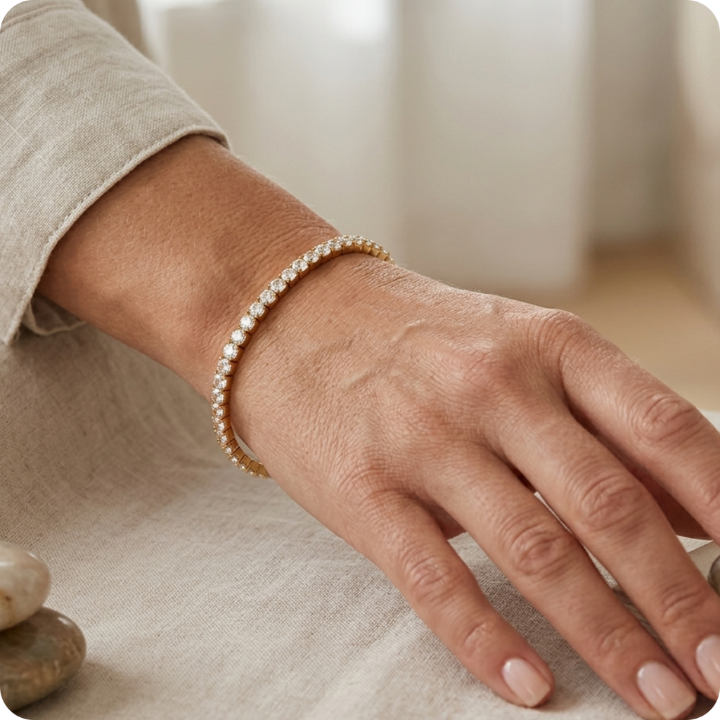 Gold Zircon IG Tennis Bracelet