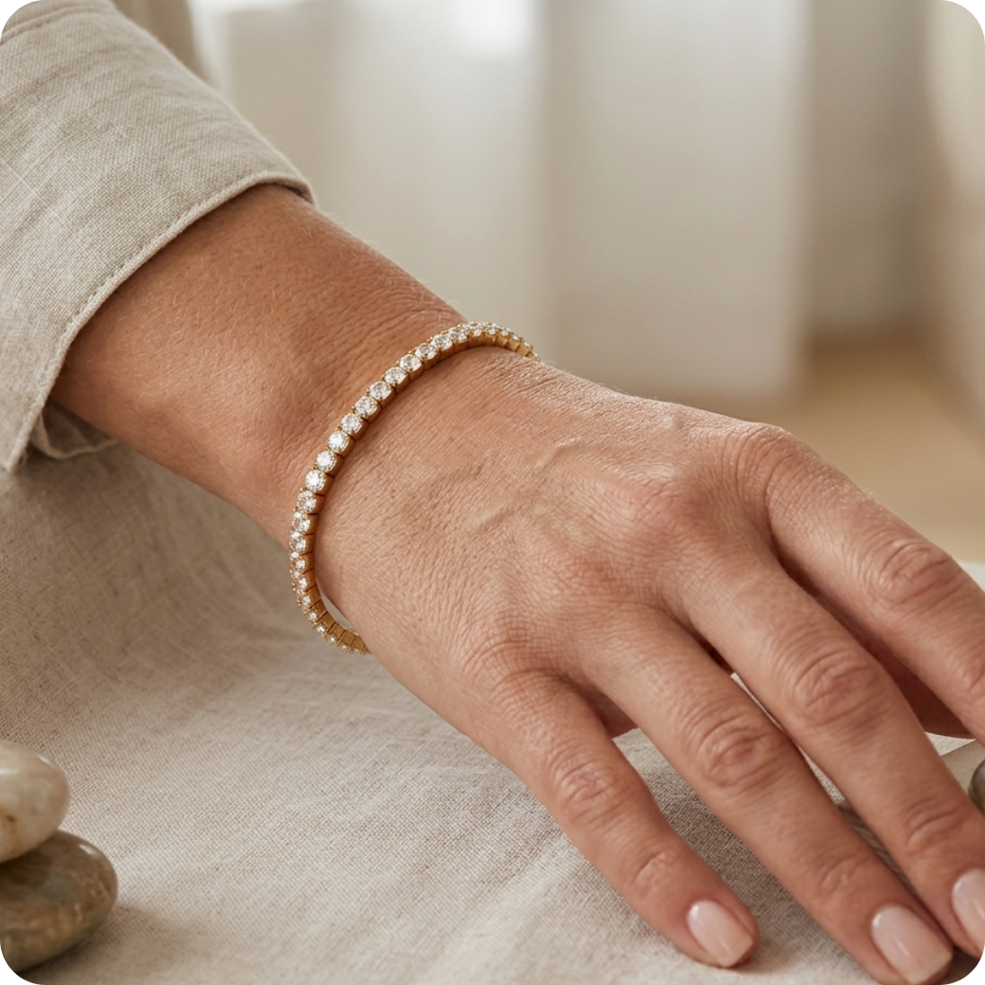 Gold Zircon IG Tennis Bracelet