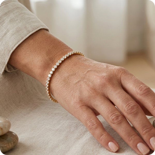 Gold Zircon IG Tennis Bracelet