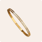 Gold Zircon Waterproof Steel Bangle