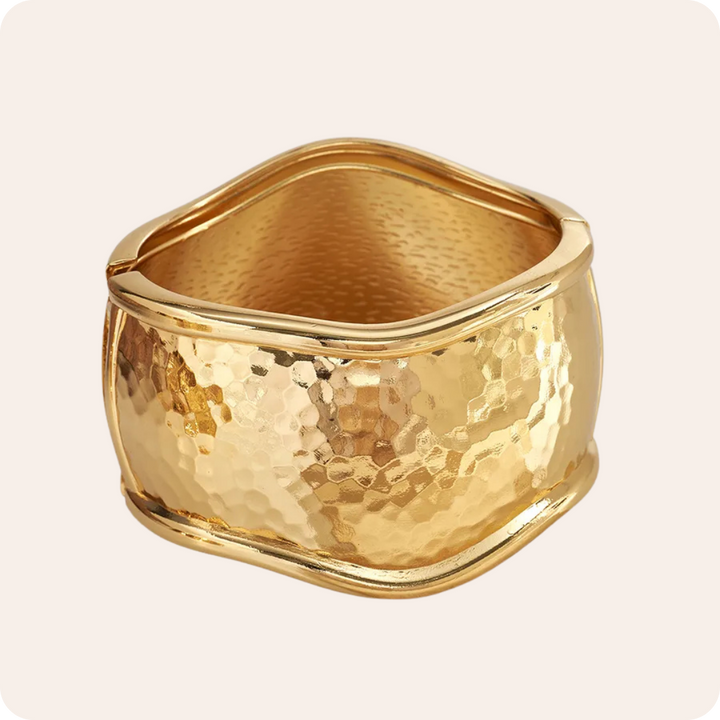 Hammered Gold Plated Open Bangle