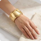 Hammered Gold Plated Open Bangle