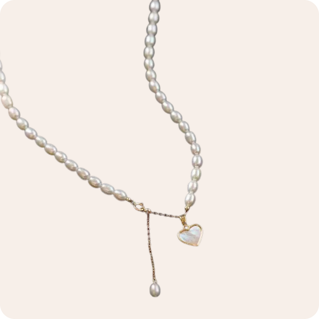 Heart Pearl Shell Beaded Necklace