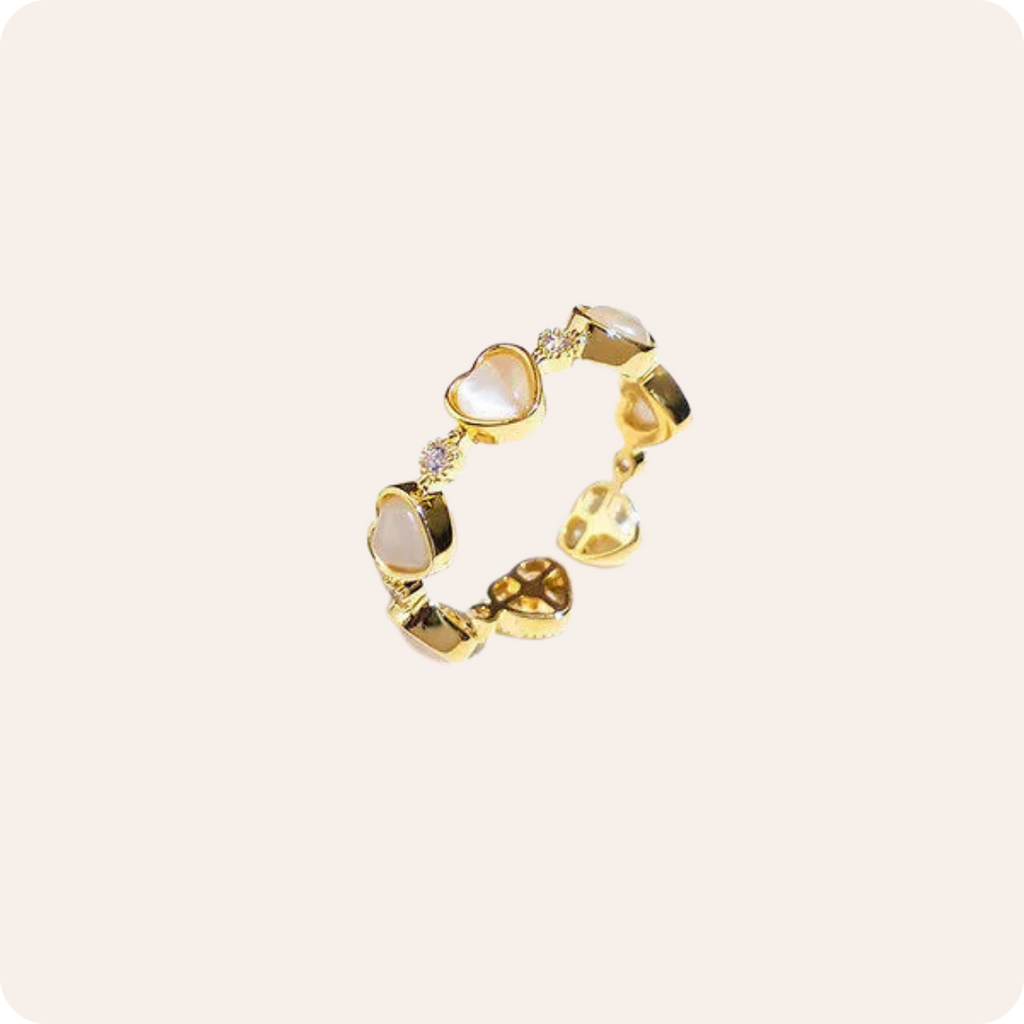 Heart Shape Opal Adjustable Ring