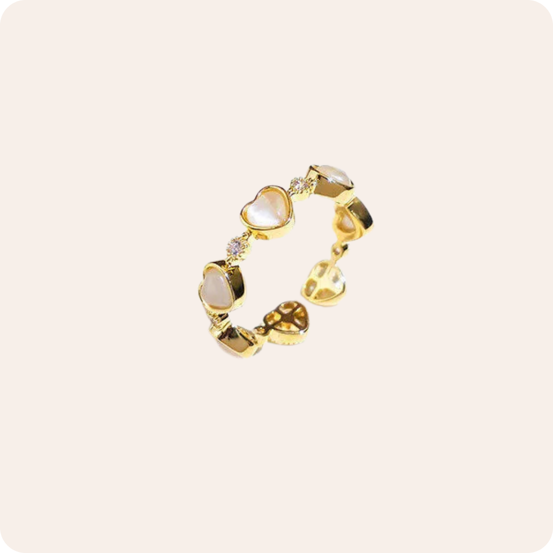 Heart Shape Opal Adjustable Ring