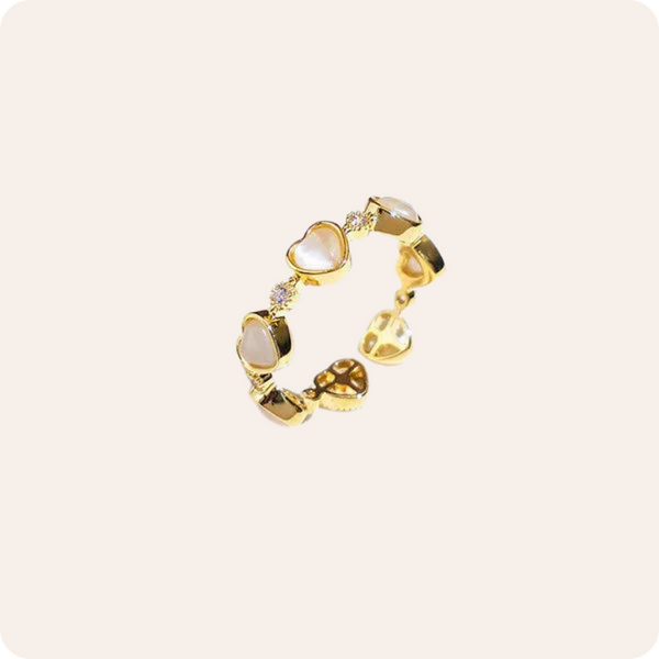 Heart Shape Opal Adjustable Ring