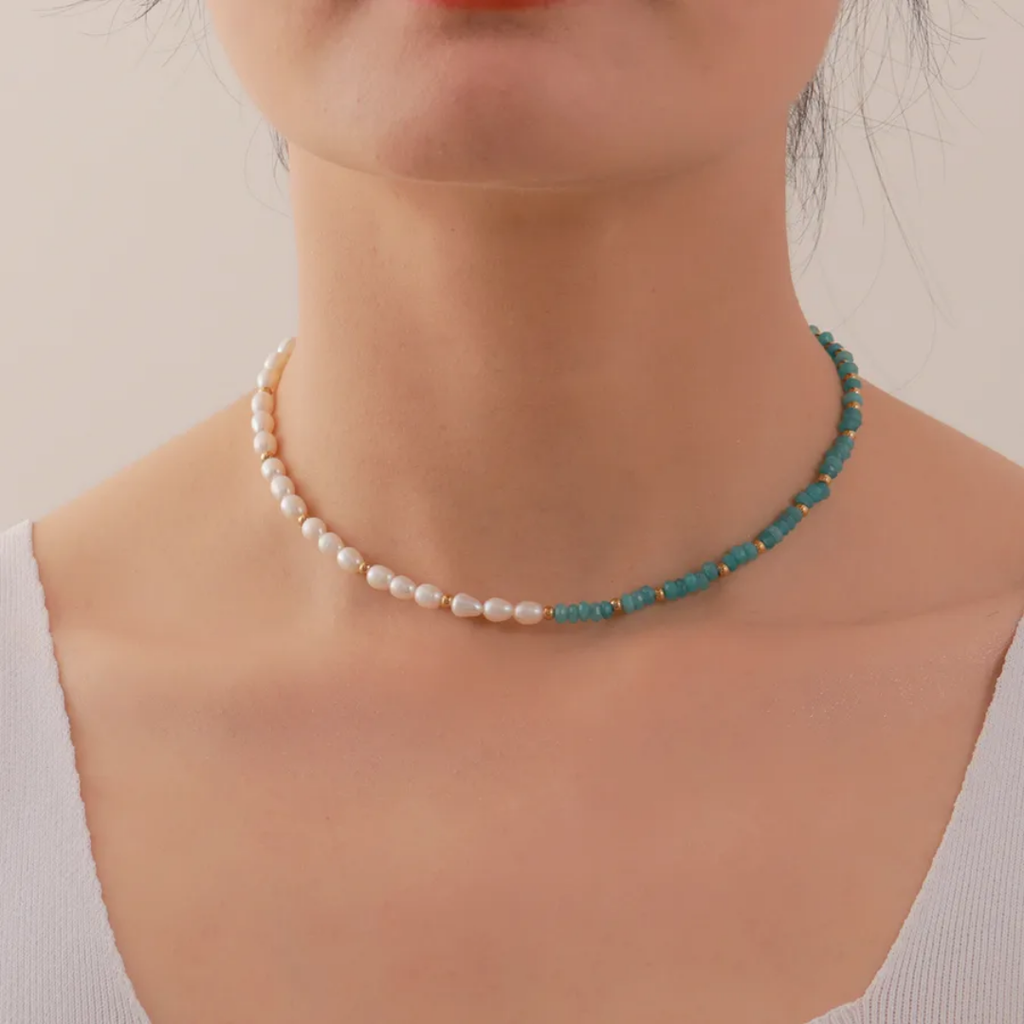 Luxe Pearl &amp; Turquoise Du