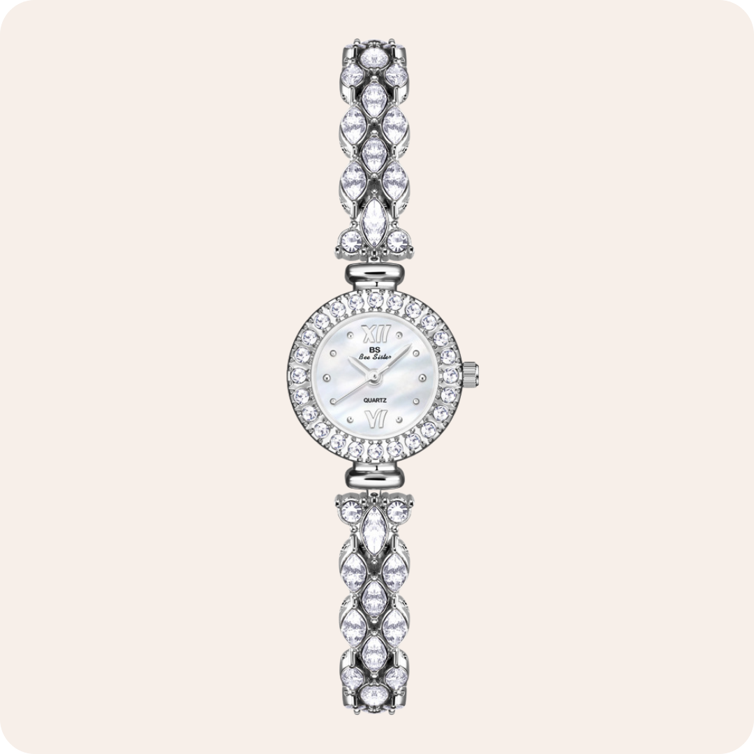 Luxury Quartz Watch with Crystal Embellishments