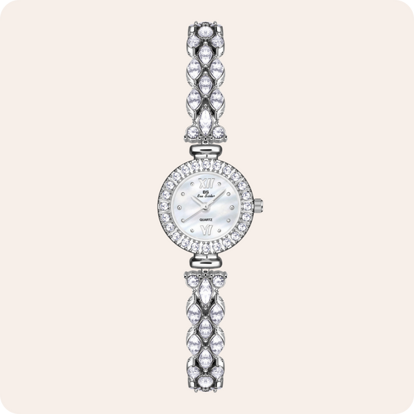 Luxury Quartz Watch with Crystal Embellishments