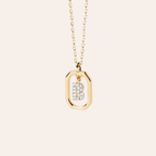 Nouravi 925 Sterling Silver Zircon Golden Letter Pendant Necklace